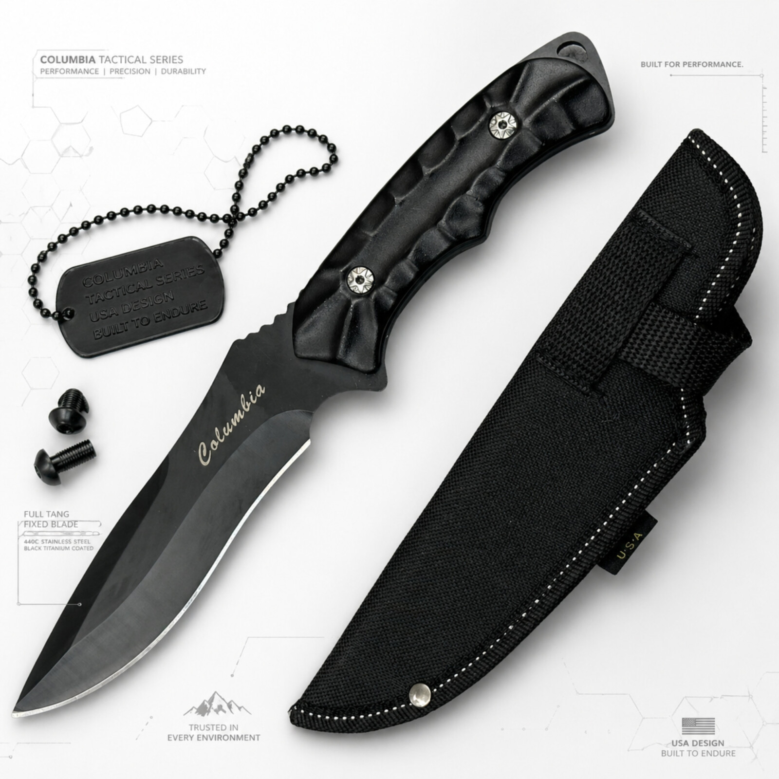 Ніж фіксований Columbia Black