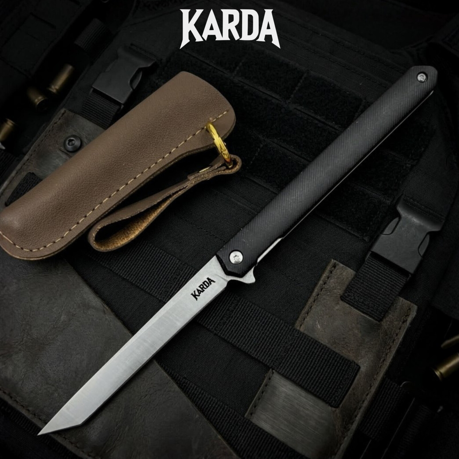 Ніж складний Karda J097 black handle tanto blade